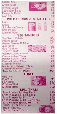 Hotel Sane Punjab Veg Non Veg Family Restaurant menu 1