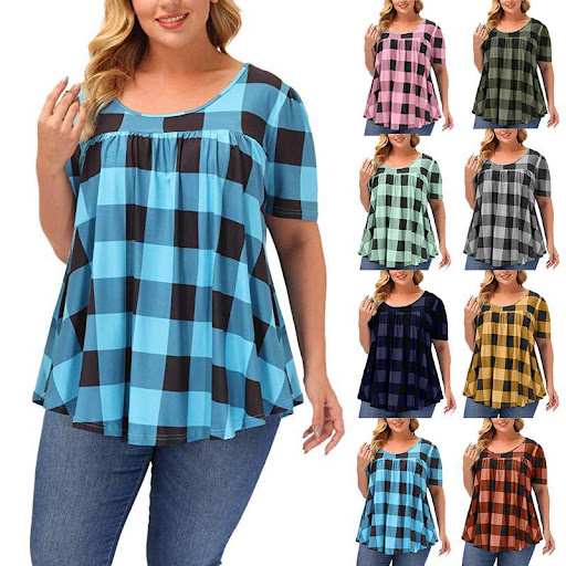 Title 1, Womens Short Sleeve Round Neck Loose Printed T...
