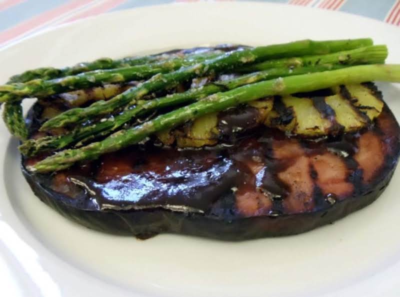 Ham Steak W/ Maple Grilled Pineapple & Asparagus