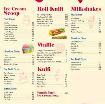 Cake Delivery menu 