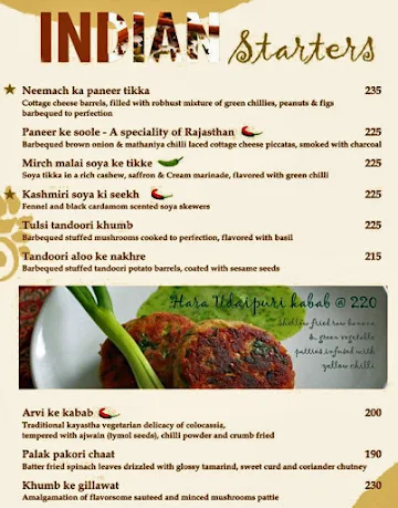 Udaipuri menu 