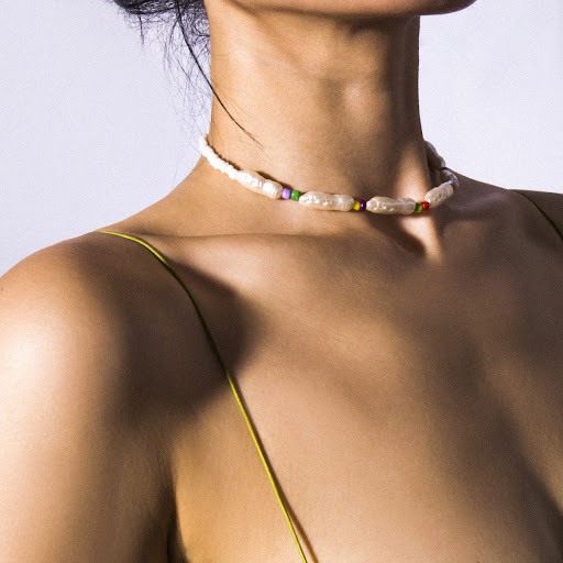 Title 5, Geometric Pearl Necklace