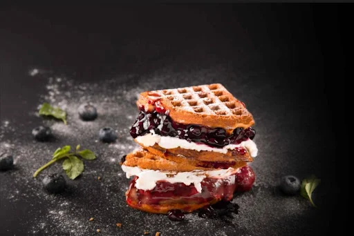 Blueberry Cream Cheese Waffles