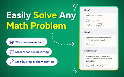 Math Solver for Chrome – AI Math Problem Solver Preview 3
