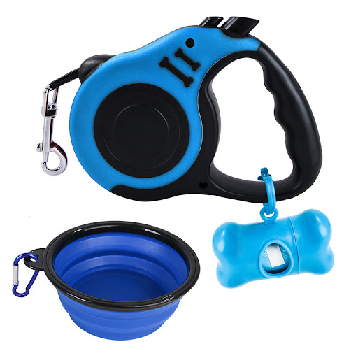Title 8, Dog Leash with Foldable Dog Bowl and Pickup Bag...
