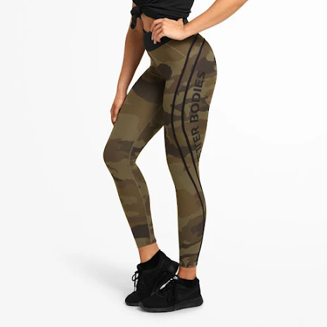 Camo High Tights - Dark Green Camo / l