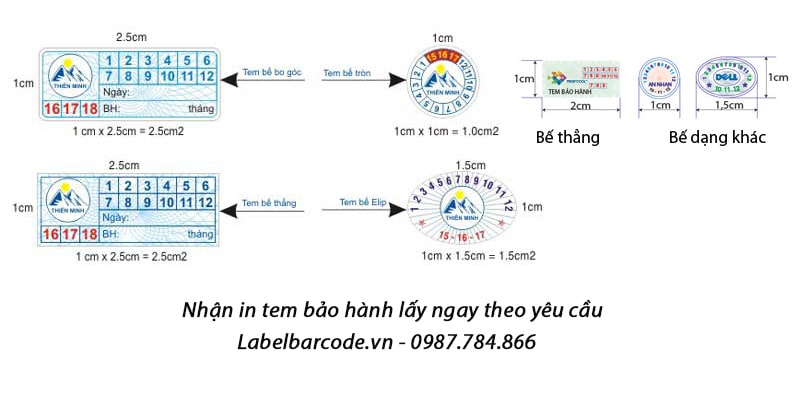 Gia công in tem bảo hành - tem vỡ in sẵn chất lượng cao