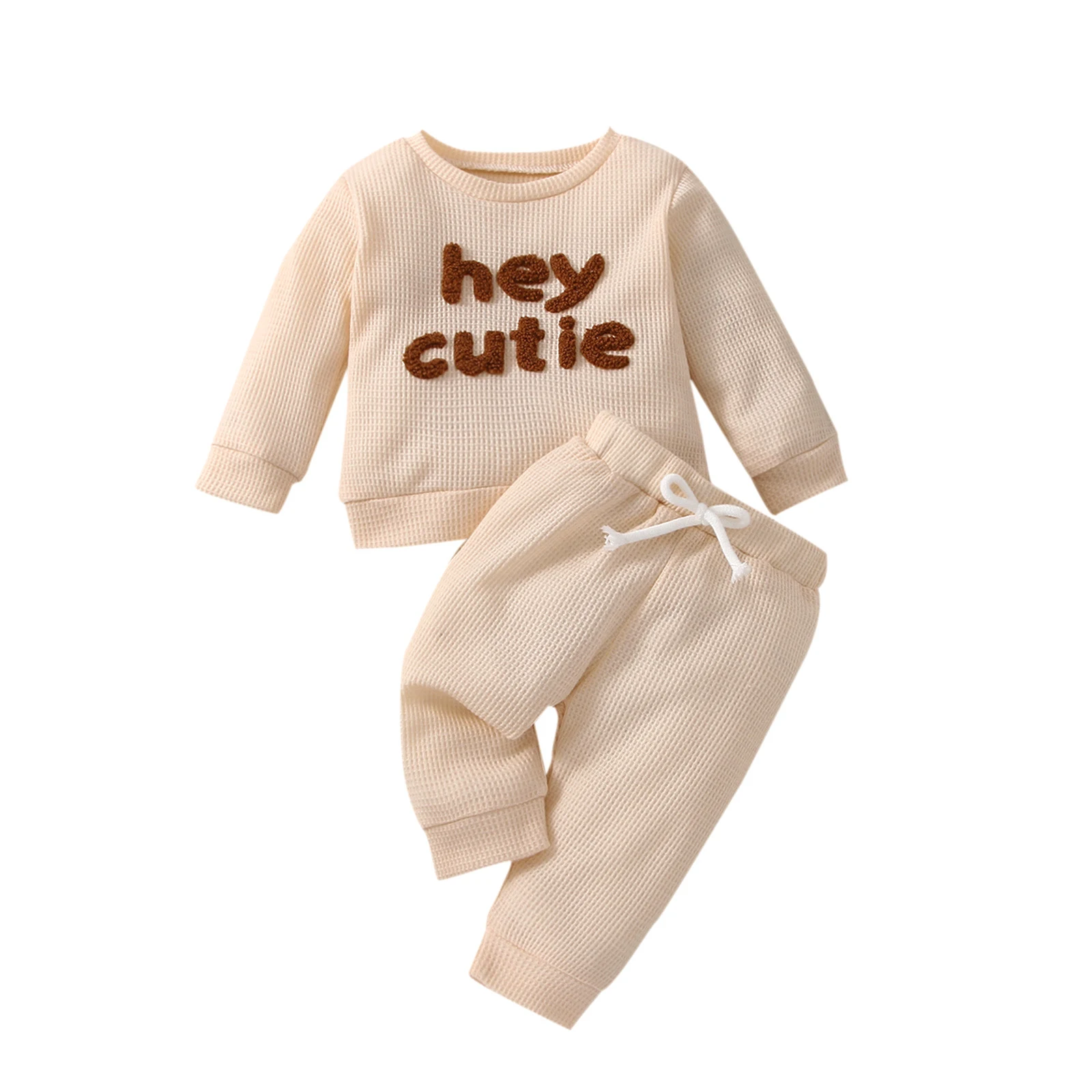 Title 7, Ensemble Waffle Uni avec Lettres, Top Manches L...