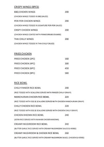 Burger Bistro menu 