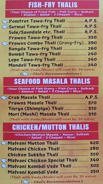 Simply Malvani Seafood Restaurant menu 