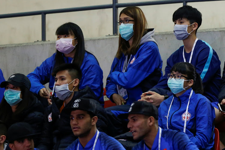 Participating delegations wears face masks during Asia and Oceania boxing qualifiers for Tokyo 2020 Olympics at the Prince Hamzah Hall in Amman