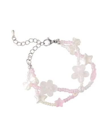Bracelet double couche Fleur Étoile - 1
