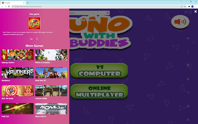 Uno game Game New Tab