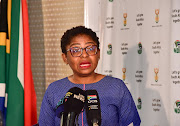 Minister in the presidency Khumbudzo Ntshaveni briefing the media on the outcomes of the cabinet meeting held on Wednesday, February 28 2024.
