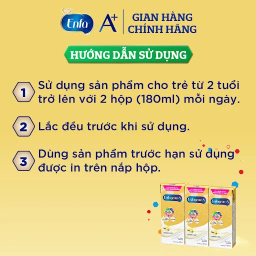 Thùng 24 hộp Sữa bột pha sẵn (Sữa nước) Enfagrow A+ 360° Brain Plus và DHA cho trẻ trên 2 tuổi - Vị Vanilla