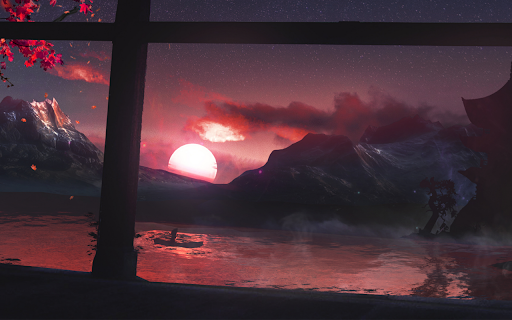 Nocturnal Red Sunset Vista screenshot 1