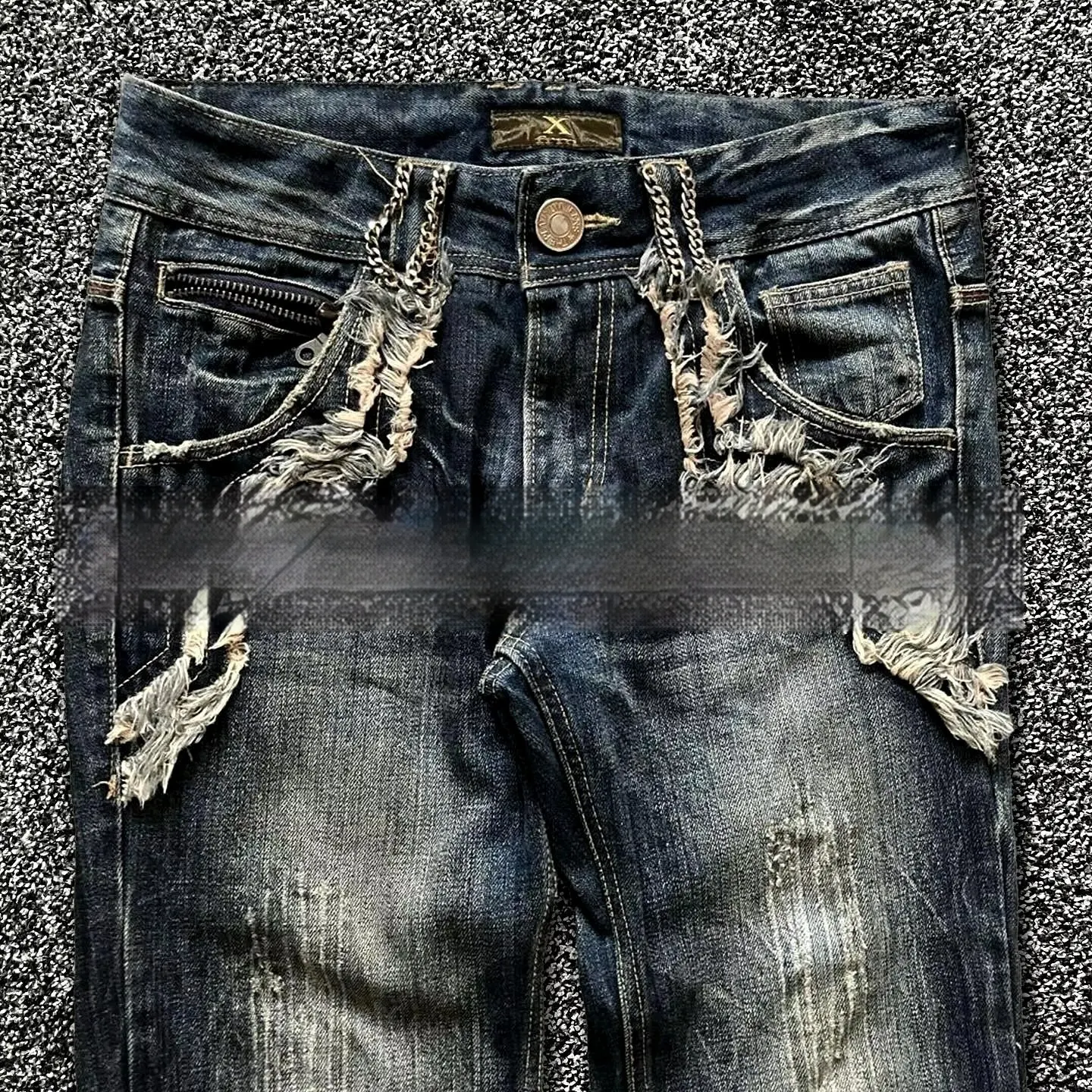 Title 6, Jeans Brodé Délavé Printemps/Automne, Coupe Éva...