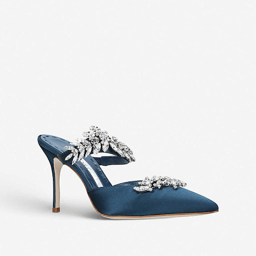 Title 4, French Pointed Stiletto Rhinestone Semi-slip He...