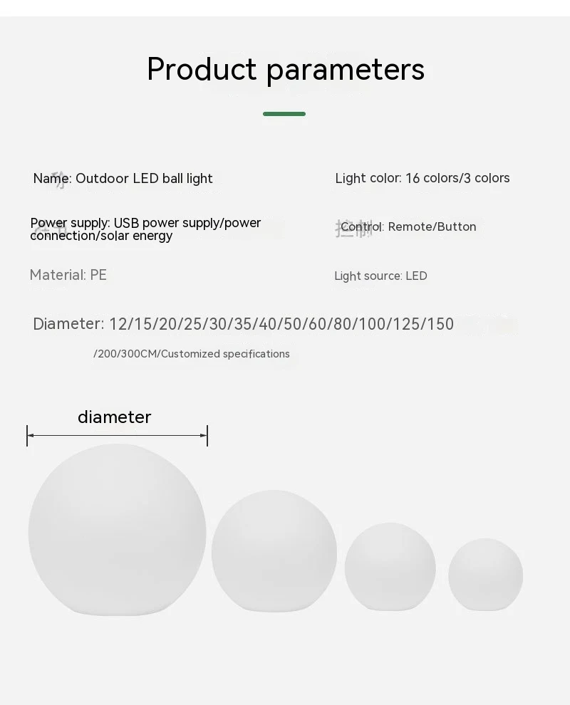 Title 9, Wodoodporna Solarna Lampa LED Kula Światła Deko...