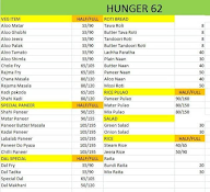 Hunger 62 menu 1