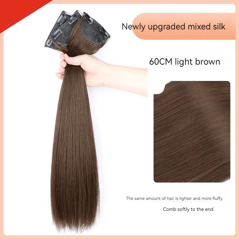 Extensiones de Cabello Invisibles de Tres Piezas para Volumen Extra, Fluffy. Consigue un cabello abundante y sin costuras, fácil de usar.