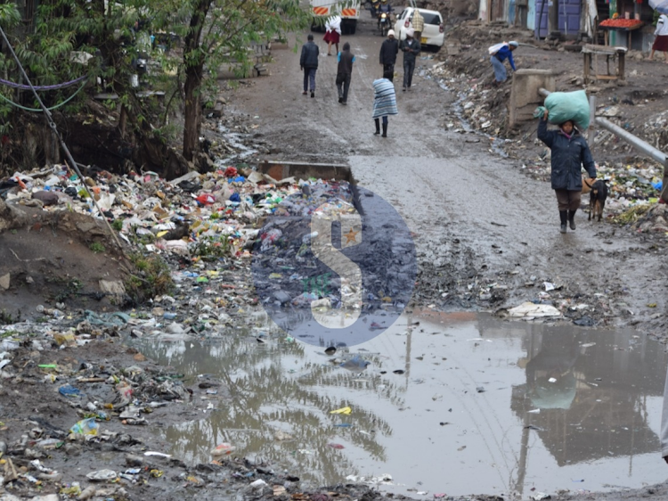 Abandoned roadworks at Mukuru Kayaba. Patrick Amoth, acting director general for health, says the Cholera outbreak will worsen.