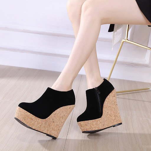 Title 6, European and American Simple Platform Wedge Hig...