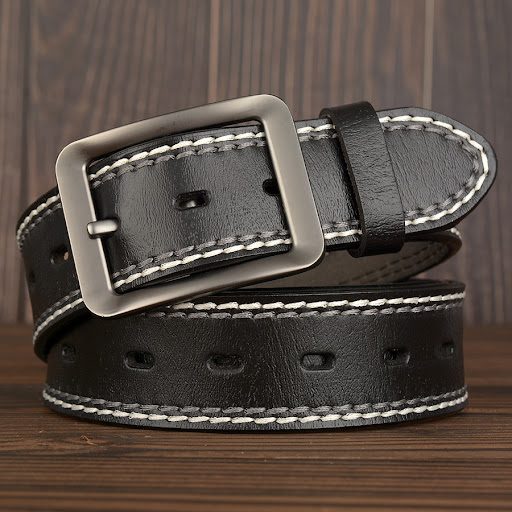 Title 2, Two-Line Real Cowhide Mens Belt with Japanese ...