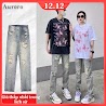 Quan Jean Rach Goi Unisex Đồ Đôi Quần Jean Ôm Thời Trang Quan Bo Rach Goi Hiphop Retro Quan Jean Nam Cao Cap Simple Quan Jean Be Gai