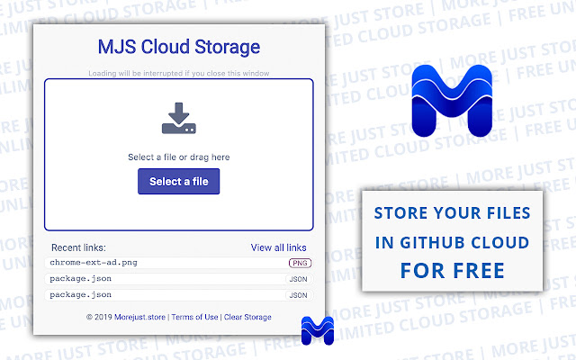 MJS: Free Unlimited Cloud Storage chrome extension