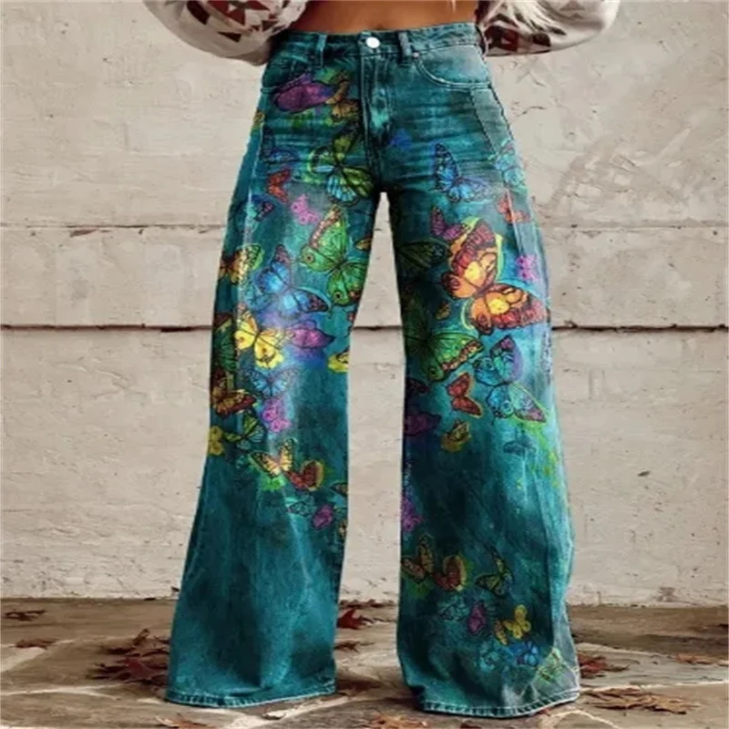 Title 16, Calças jeans femininas plus size casuais de per...