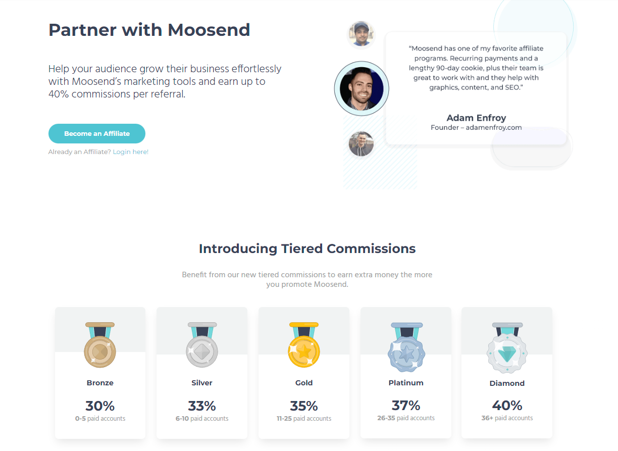 Moosend Affiliate Programme: