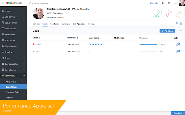 Screenshot of Zoho People