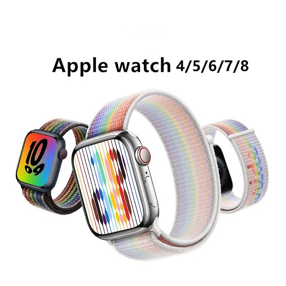 Dây Đeo Nylon Co Giãn Cho Đồng Hồ Thông Minh Apple Watch Series Ultra 8 6 Se 5 4 I Watch 49Mm 45Mm 41Mm 44Mm 40Mm