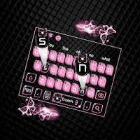 Pink Black Butterfly Keyboard Theme