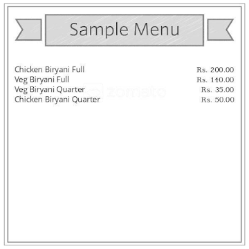 Shahi Chicken Biryani menu 