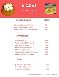 Kc Das Sweets menu 2