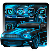 Blue Neon Car Theme  Icon