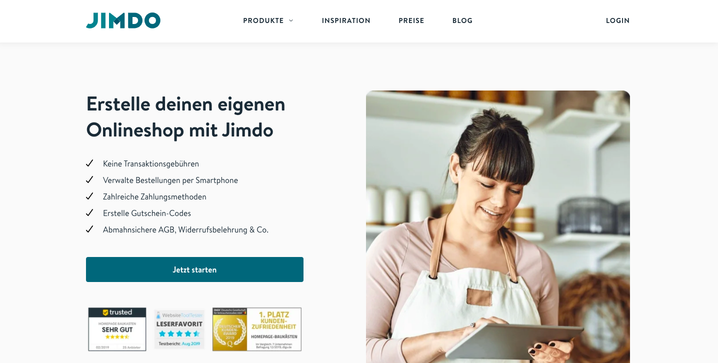 Jimdo Online Shop erstellen