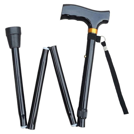 Title 4, Aluminum Alloy Four Section Wooden Handle Foldi...