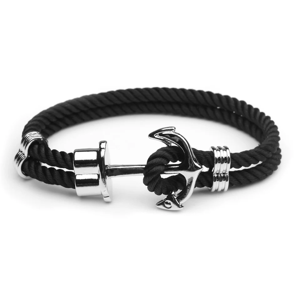Bracelet ancre de bateau marine fait main pour couples, accessoire de main homme, cadeau nautique élégant et durable.