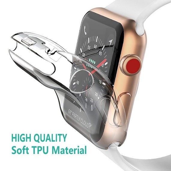 Ốp Bảo Vệ Toàn Diện Tpu Trong Suốt Siêu Mỏng Thích Hợp Cho Apple Watch 7 6 Se 5 4 3 Iwatch Series 40Mm 44Mm 41Mm 45Mm