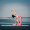 Practice yoga on the beach