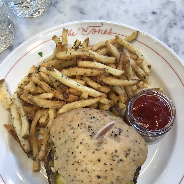 GF burger and dedicated fryer.