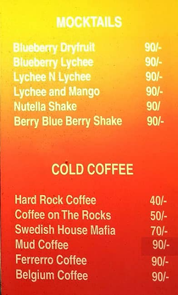 Lassi Shop menu 