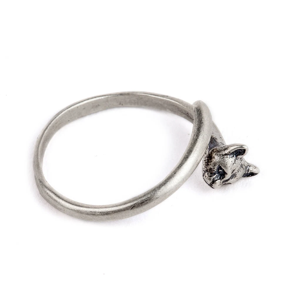 Title 1, S925 Silver Creative Cute Simple Kitty Ring, a ...