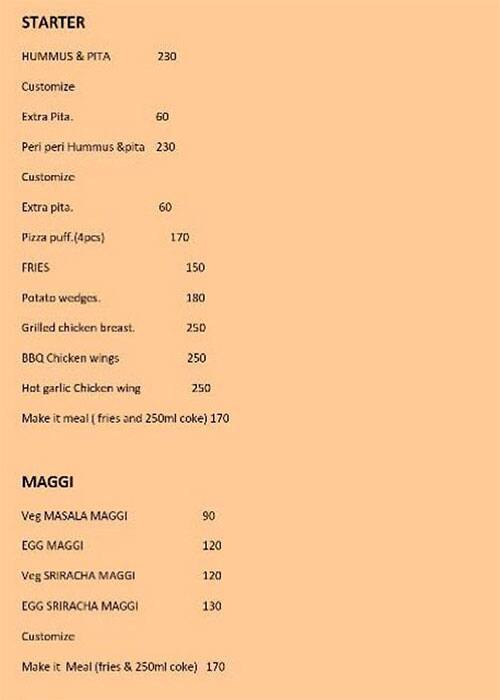 Doner Xpress menu 