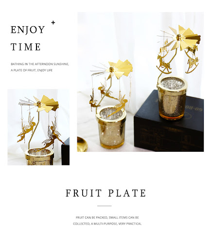 Title 2, European Style Walking Light Rotating Candle Ho...