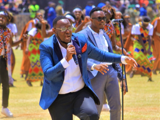 Musician Rufftone performs at Uhuru gardens on Mashujaa day celebrations on Thursday, October 20, 2022.