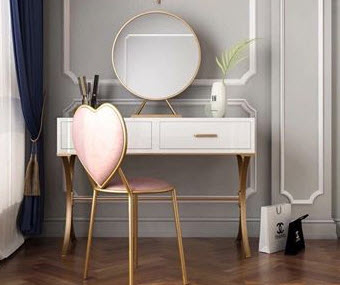Bàn trang điểm bằng sắt hai ngăn hiện đại